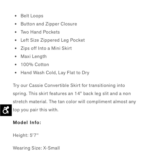 Bohme Cassie Convertible Skirt for Transitioning into Spring Size XS - Picture 7 of 10